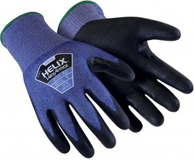 6066011, Black, Blue HPPE Cut Resistant Cut Resistant Gloves, Size 11, XXL, Polyurethane Coating