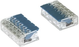 PCT-415 blue, Клемма зажимная соединительная безвинтовая PCT-415 на 5 проводов, 0,5-2,5 мм2, маркировка синяя, аналог WAGO