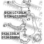 0124-LC120LH, Рычаг подвески верхний | перед лев |