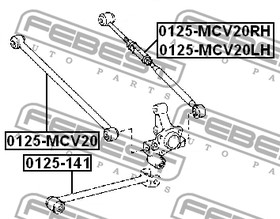 Фото 1/9 0125-MCV20LH, 0125MCV20LH_рычаг задней подвески задний левый!\ Toyota Camry SXV2#/MCV2# all 96-01