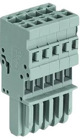 Фото 1/5 769-103, 1-conductor female connector - CAGE CLAMP® - 4 mm² - Pin spacing 5 mm - 3-pole - coding finger - 4,00 mm² - gray