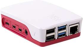 Фото 1/8 RPI4 CASE RED/WHITE BULK, Raspberry Pi 4 Enclosure, Raspberry / White