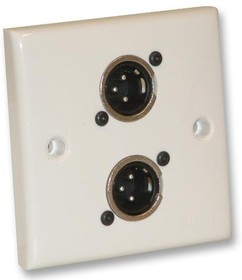 F267ZG, AV Wallplate with 2x 3-Pin XLR Panel Plugs
