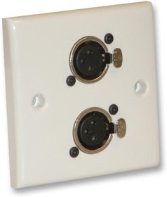 F267ZH, AV Wallplate with 2x 3-Pin XLR Panel Sockets
