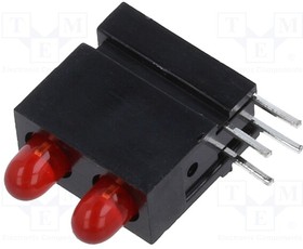 1801.2233, LED; in housing; red; 2.8mm; No.of diodes: 2; 2mA; 60°; 1.2?4mcd