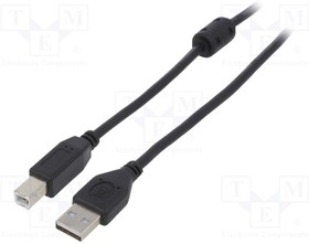 Фото 1/4 CCF-USB2-AMBM-10, Кабель; USB 2.0; вилка USB A,вилка USB B; позолота; 3м; черный