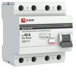 Protective shutdown device RCD VD-100 4P 40A/30mA (electromechanical) EKF PROxima