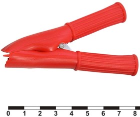 8-0040 red, Зажим-крокодил 8-0040 изолированный, 17.9 мм, 30 А, красный