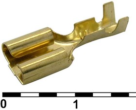 DJ626-6.3C, Клемма ножевая неизолированная F-типа , 6.3 мм, латунь