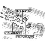 0173-GRX120F, Пыльник втулки направляющей суппорта тормозного переднего