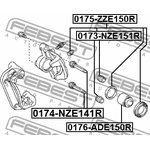 0173NZE151R, Пыльник направляющей втулки суппорта TOYOTA COROLLA ADE150/NDE150/ ...