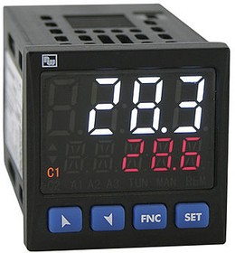UR48482A, UR4848xA PID Temperature Controller, 48 x 48mm 1 Input, 1 Output Analogue, Relay, SSR, 24 → 230 V