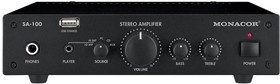 SA-100, Stereo Amplifier with USB Port - 2x 25W RMS