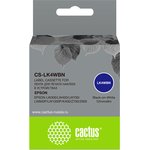 Картридж Cactus CS-LK4WBN, 12мм, черный шрифт, белый фон, 9м ( CS-LK4WBN