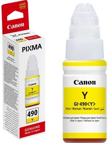 Фото 1/9 Чернила Canon GI-490Y 0666C001 желтый 70мл для Canon Pixma G1400/G2400/G3400