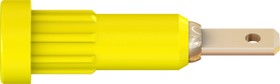 2 mm socket, flat plug connection, mounting Ø 4.9 mm, yellow/green, 23.1011-20