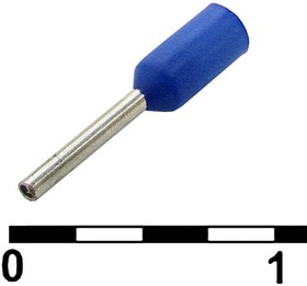 DN00206 blue (0.75x6mm), Наконечник втулочный изолированный DN00206, 0.75x6 мм, 0.25 мм?, синий