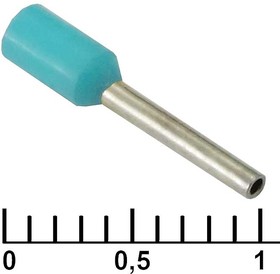 DN00308 turquoise (0.8x8mm), Наконечник на кабель DN00308, бирюзовый, 0.8x8 мм, 0.34 мм2