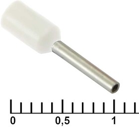 DN00508 white (1x8mm), Наконечник на кабель DN00508, белый, 1x8 мм, 0.5 мм2
