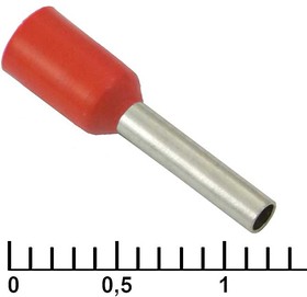 DN01008 red (1.4x8mm), Наконечник на кабель DN01008, красный, 1.4x8 мм, 1.0 мм2