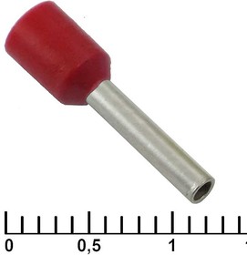 DN01510 red (1.7x10mm), Наконечник втулочный изолированный DN01510, 1.7x10 мм, 1.5 мм?, красный
