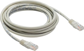 48290184, Cat5 Male RJ45 to Male RJ45 Ethernet Cable, U/UTP, Grey PVC Sheath, 2m