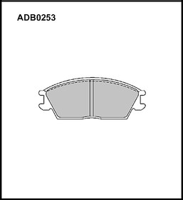 ADB0253, Колодки тормозные HYUNDAI SCoupe (89-91), Excel, Pony (89-91) передние (4шт.) ALLIED NIPPON