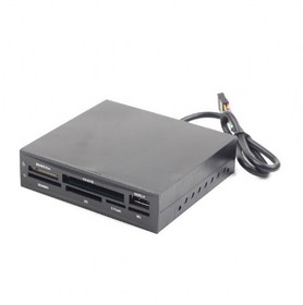 Фото 1/3 Устройство считывания 3.5"" Gembird FDI2-ALLIN1-02-B , черный, USB2.0+6 разъемов для карт памяти (SD/SDHC, T-Flash, XD, MS, M2, CF), коробка