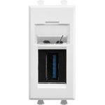 DKC USB 3.0 modular socket, type A-A, "Avanti", "White cloud", 1 module