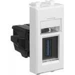 DKC USB 3.0 modular socket, type A-A, "Avanti", "White cloud", 1 module