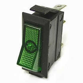 ASW-09-102 on-on зеленый, Клавишный переключатель ASW-09-102, ON-ON, зелёный, без подсветки