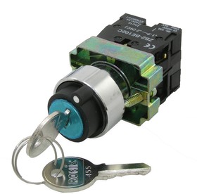 3SA8-BG25, Выключатель с ключом , 2 положения, NO-NC, 3 А, 240 В, IP40, винтовой зажим