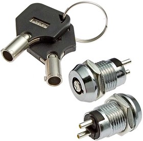 SK10-01C-1, Выключатель с ключом , 2 положения, OFF-ON SPST, 0.5 А, 100 мОм, 500 В