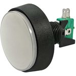 GMSI-1B-C no(nc)+nc(no) white, Кнопка GMSI круглая 1B-C с LED подсветкой 12 В, 5 А, 30 мОм, 250 В, NO(NC)+NC(NO), белая