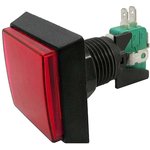 GMSI-2B-S no(nc)+nc(no) red 50mm, Кнопка GMSI квадратная 2B-S с LED подсветкой 12 В, 5 А, 30 мОм, 250 В, NO(NC)+NC(NO), красная