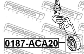 Фото 1/8 0187-ACA20, Ролик натяжителя TOYOTA COROLLA/FIELDER CE121,NZE12#,ZZE12# 2000.08-2006.09 [JP] (комплект)