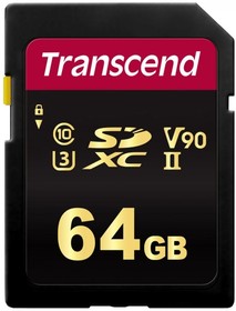 Фото 1/10 Карта памяти SD 64GB Transcend 700S SDXC UHS-II U3 V90 [TS64GSDC700S]