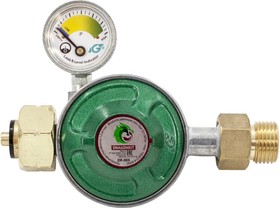 Фото 1/4 Регулятор давления газа DK-005 (выход резьба 1/2) с пред. клапаном, кнопкой и манометром 00-00002969