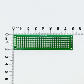20x80mm-G Плата печатная макетная двусторонняя шаг 2.54 зеленая