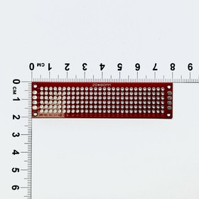 20x80mm-R Плата печатная макетная двусторонняя шаг 2.54 красная