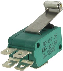 MSW-07, Микропереключатель с планкой и роликом , ON-(ON) 6P-2x3, 5 А, 250 В