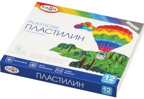 Фото 1/4 Пластилин классический ГАММА "Классический", 12 цветов, 240 г, со стеком, картонная упаковка, 281033