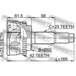 0210-017A42, 0210-017A42_ШРУС наружный к-кт!\ Nissan Almera/Sunny 1.5-2.0/2.0DS ...