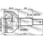 0210-R52VQ35, Шрус наружный 36x56x32