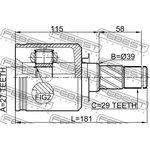 0211-J32LH, Шрус внутренний левый 27x39x29