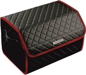 Сумка-органайзер в багажник серая нить/бордовый кант, логотип CHERY VC034_бордовый