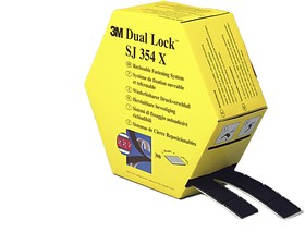 Фото 1/4 3M SJ 354x 25,4 mm x 5m, 300 squares, Black Hook & Loop Tape, 25mm x 5m