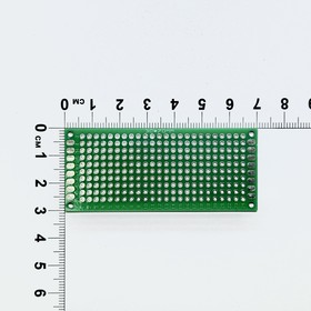 30x70mm-G Плата печатная макетная двусторонняя шаг 2.54 зеленая