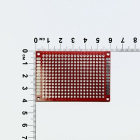 40x60mm-R Плата печатная макетная двусторонняя шаг 2.54 красная