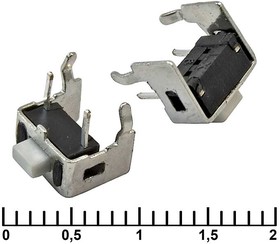 IT-1101VA (6x3x5), Тактовая кнопка IT-1101VA, 5x7.3x4.3 мм, OFF-(ON), 50 мА, 12 В, 50 мОм
